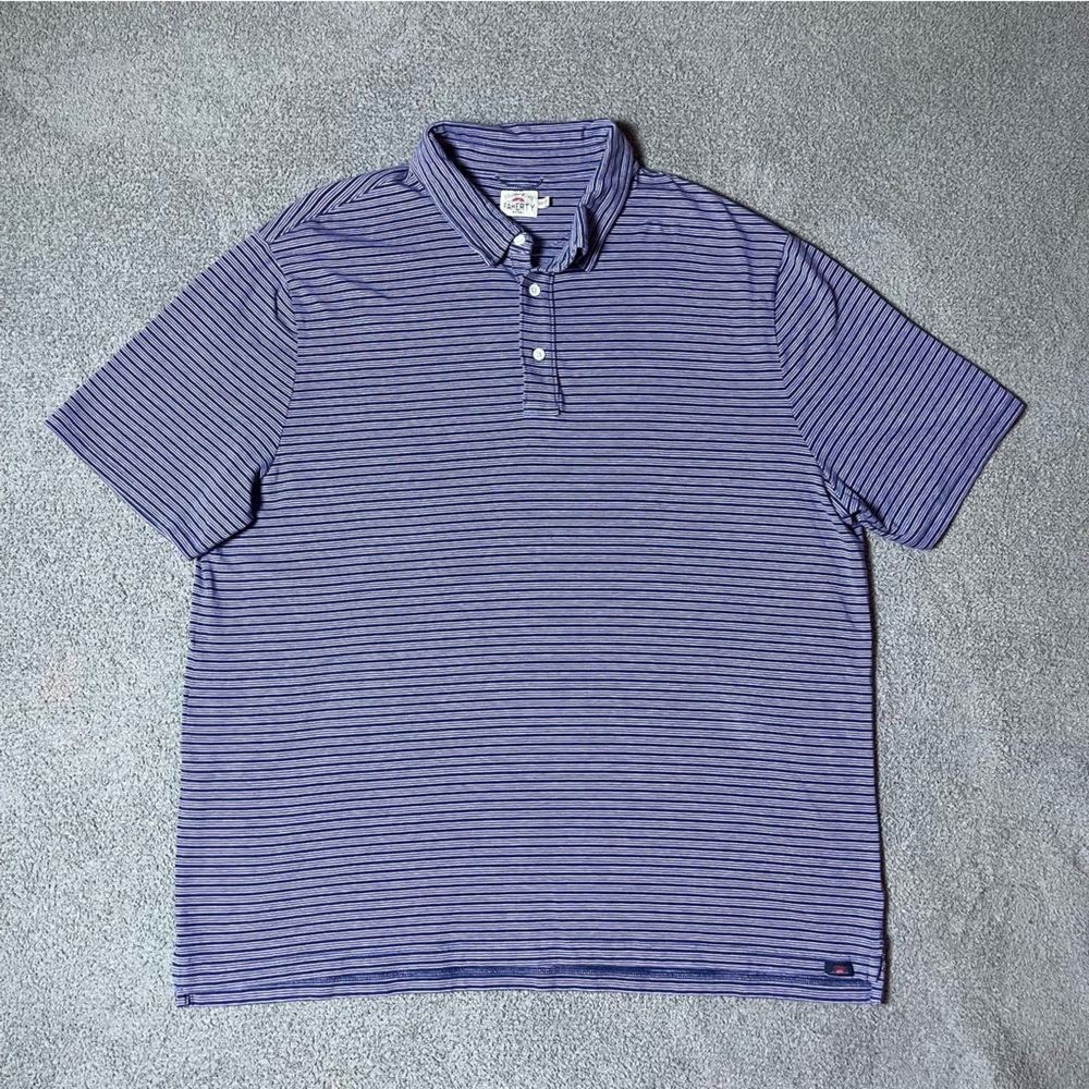Faherty Movement Pima Cotton Polo Short Sleeve Striped Preppy Shirt Men’s XXL